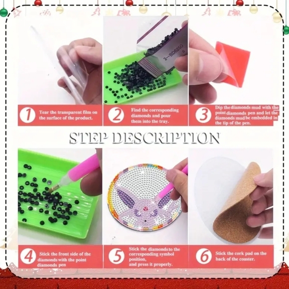 NWT Pokemon | 8Pcs Diamond Painting Coasters - Picture 7 of 7